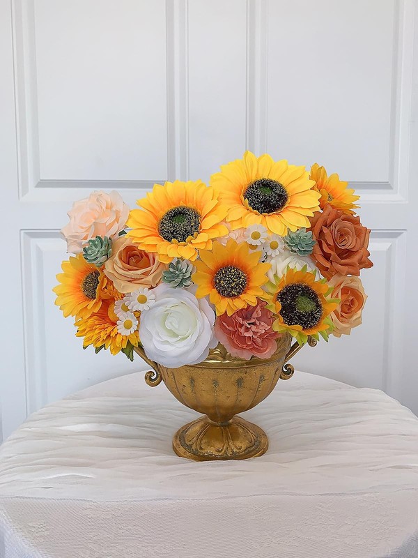 Facinoc Sunflower Artificial Flowers Yellow Fake Flower Bouquet Set For Diy gallery