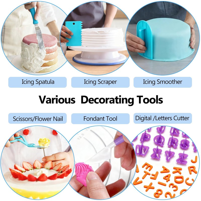 Makmeng 722pcs Cake Decorating Kit Baking Supplies with Springform Pans, Cak... gallery