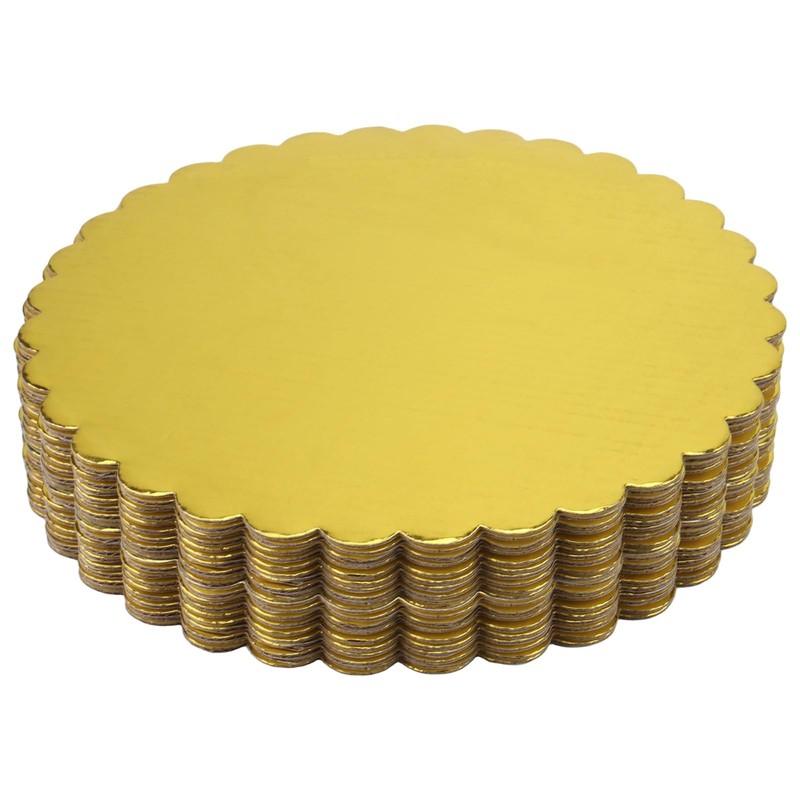 60 PCS Gold Cake Board 8 Inch Round Circle Base Sturdy Cardboard Scalloped gallery