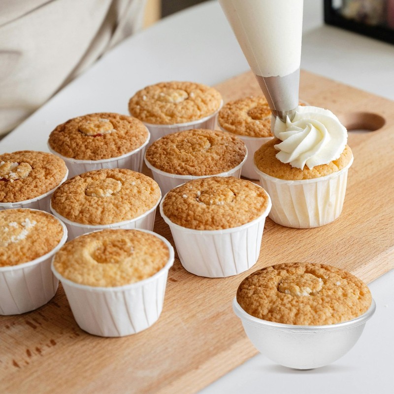6pcs Half Ball Cake Mold Aluminum Alloy Nonstick Pan for Baking Soap Pans gallery