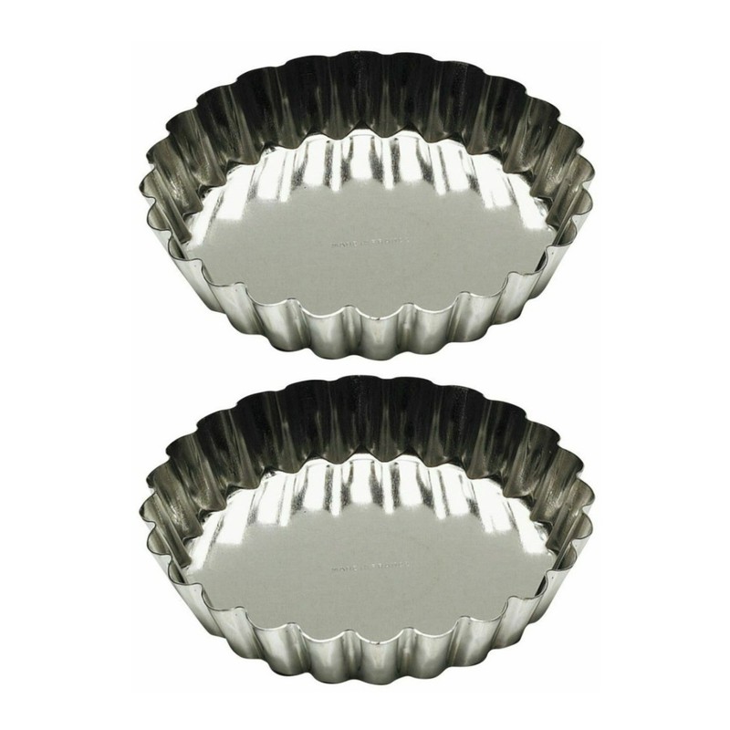 Gobel Tart Mold Fluted Round TIn 8x8x1cm 2-Pack Baking