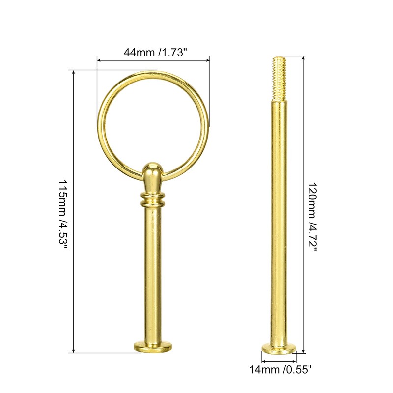 4 Set 3-Tier Cupcake Stand Hardware Fittings for Cake Stand, Gold gallery
