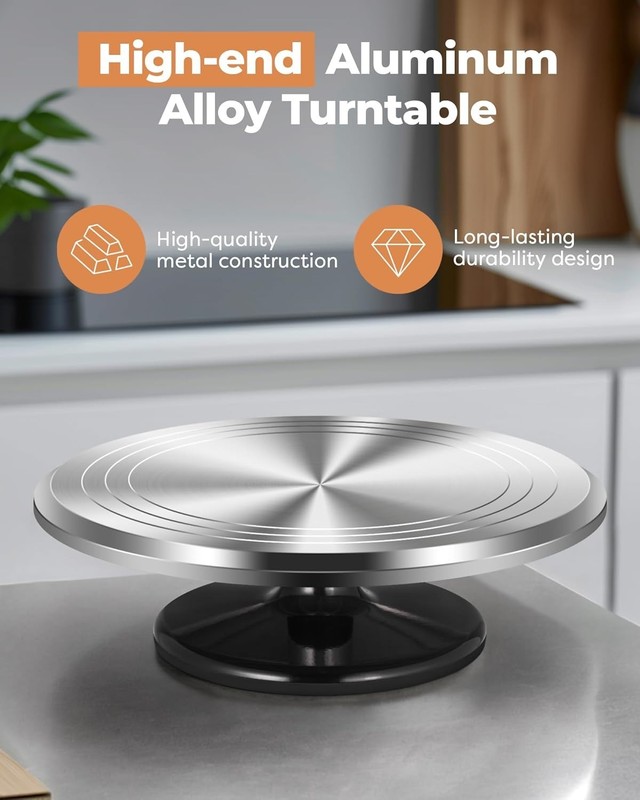 Heavy-Duty Cake Turntable - Aluminum Alloy Rotating Stand gallery