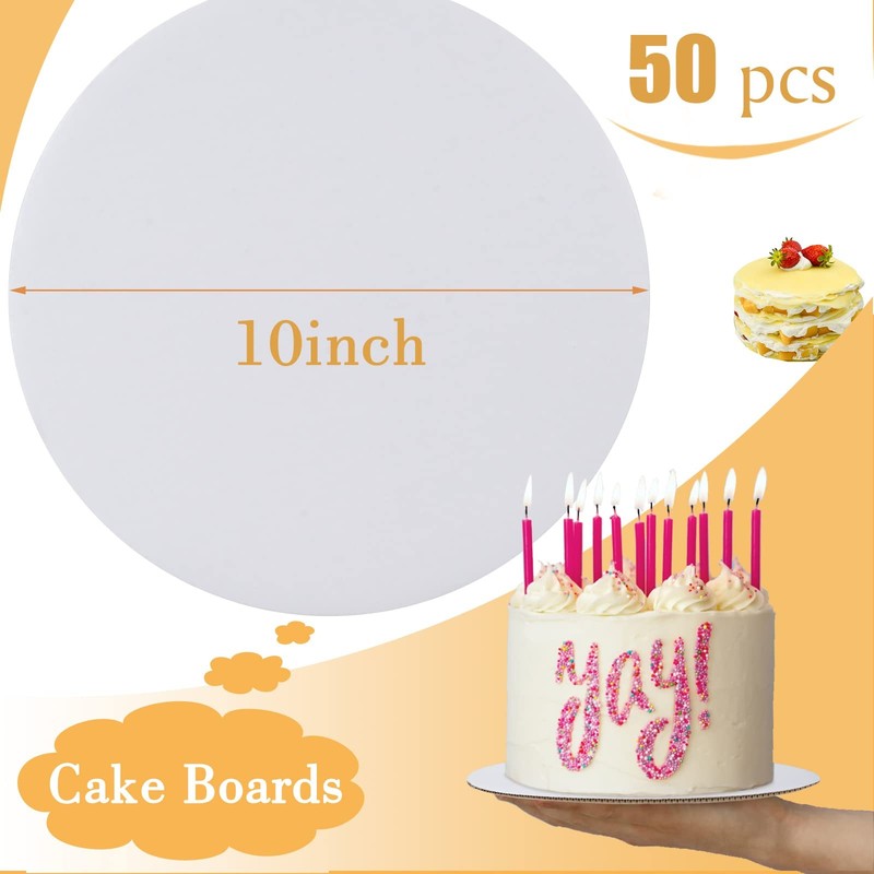 Cake Boards 50 PCS, Cake Boards 10 Inch Round, Cardboard Cake Rounds, Disposa... gallery