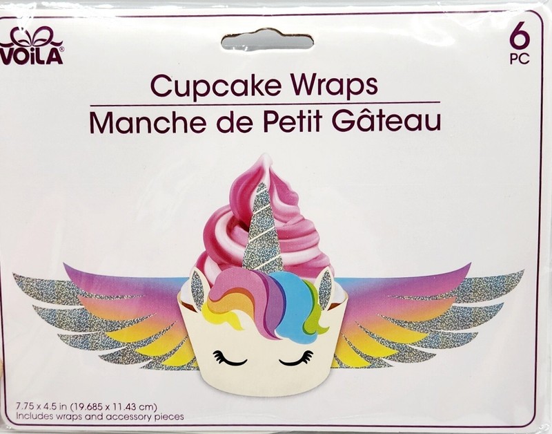 (Lot of 4) UNICORN Voila Cupcake Wraps & Picks, Twelve of Each NEW gallery