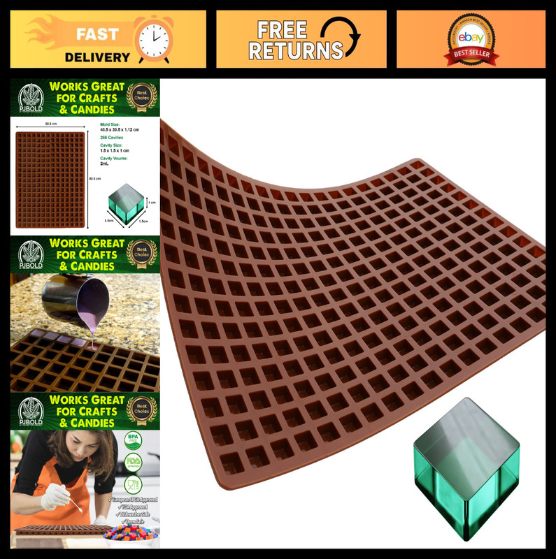 Square Silicone Candy Mold – 266 Cavity, 2mL Chocolate & Gummies Maker