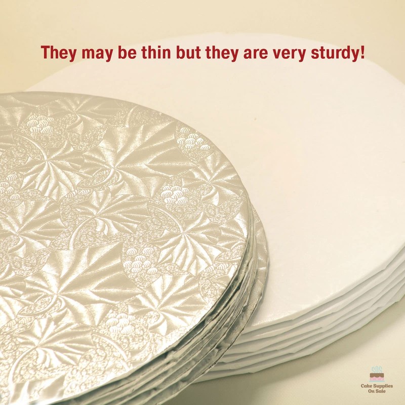 10 Inch White Round Thin Cake Drum 1/4 Inch Cardboard Circles 25 PCS Pack gallery