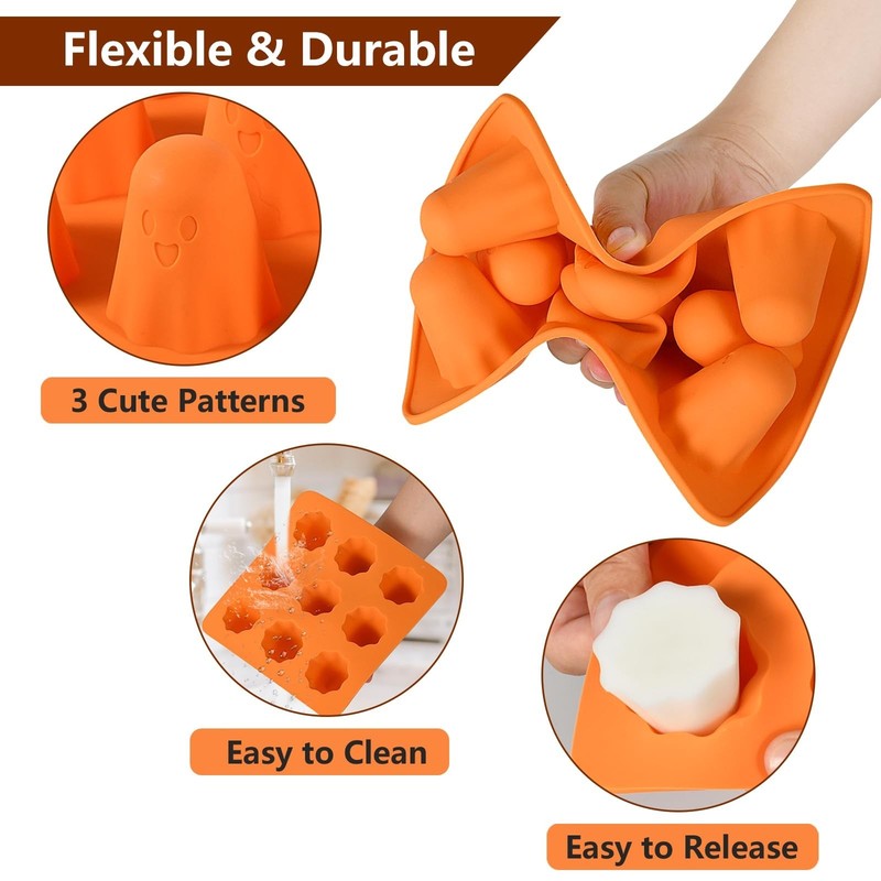 Silicone Ghost Molds, 2 Packs Halloween Candy Molds, 3D Resin Cake Decor gallery