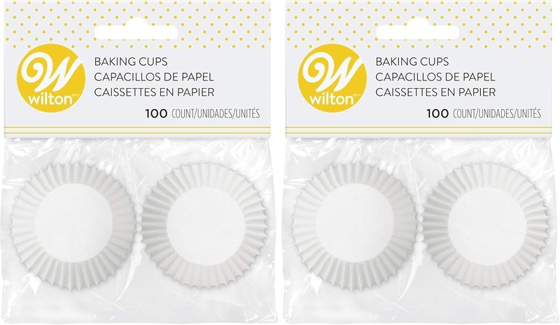 200 Count White Paper Mini Muffin Cups Baking Supplies Disposable Reusable gallery
