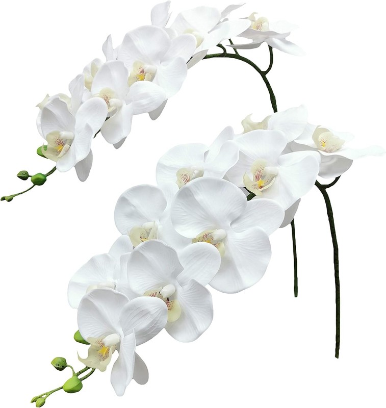 Orchid Stems Artificial Flowers Real Touch Latex Faux Phalaenopsis