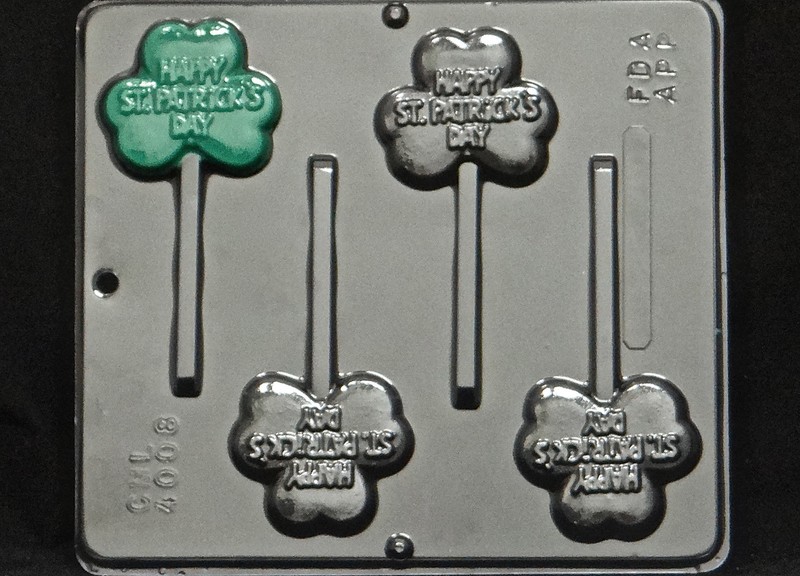 “Happy St. Patrick’s Day” Lollipop Chocolate Candy Mold Irish 4008 NEW