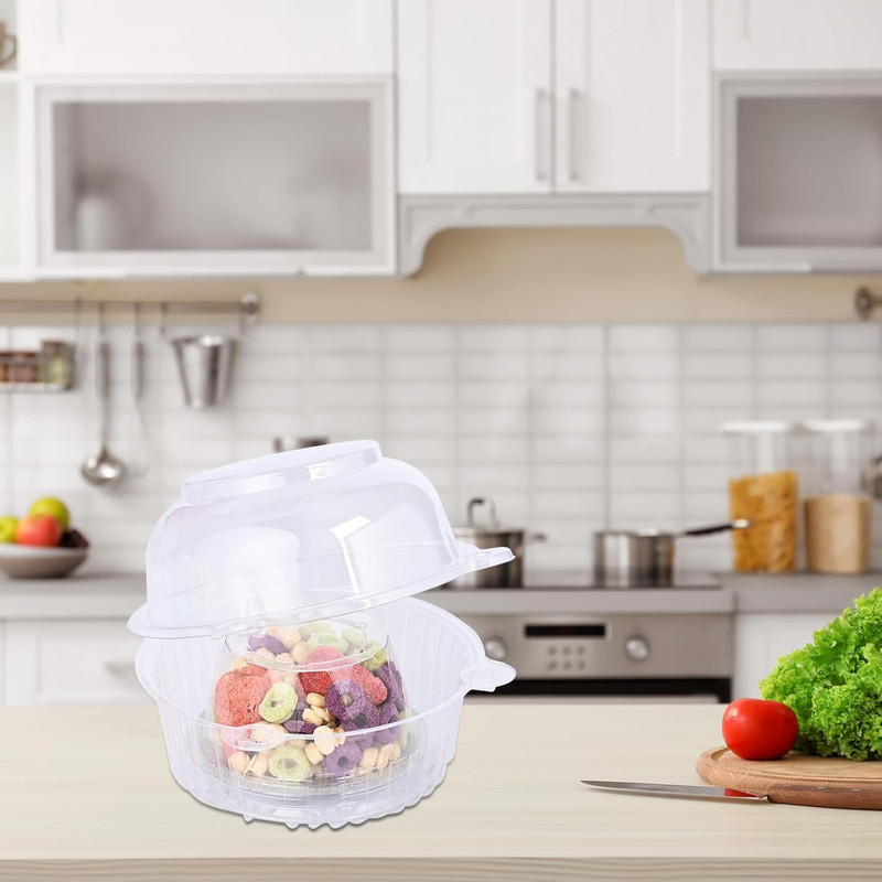 100 Jumbo Muffin Containers，Transparent Cupcake Containers Individual, Clear Muf gallery