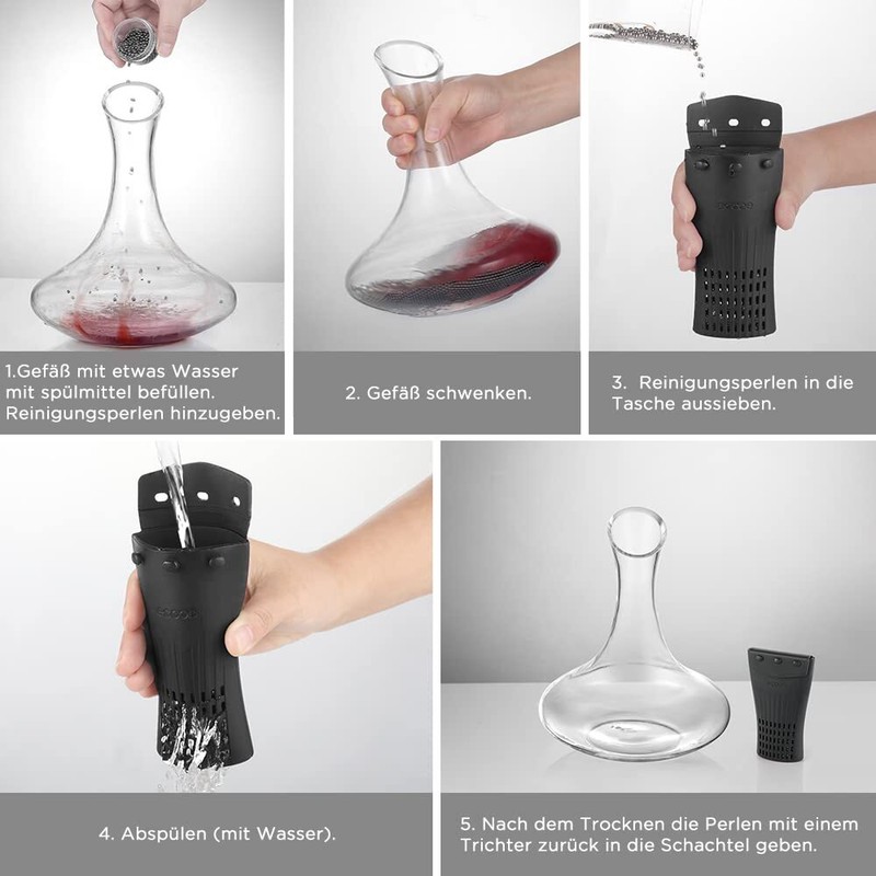 1200 Pcs Decanter Cleaning Beads With Black Silicone Bag Reusable Stainless Stee gallery