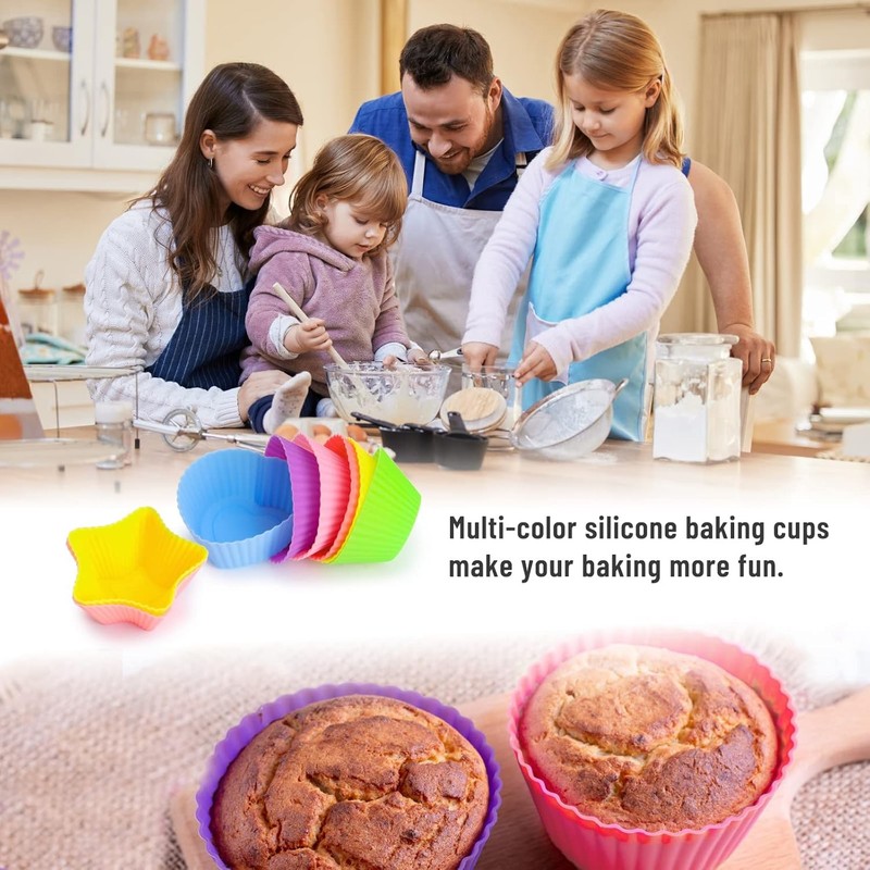 36 Pack Silicone Flower Cupcake Liners gallery