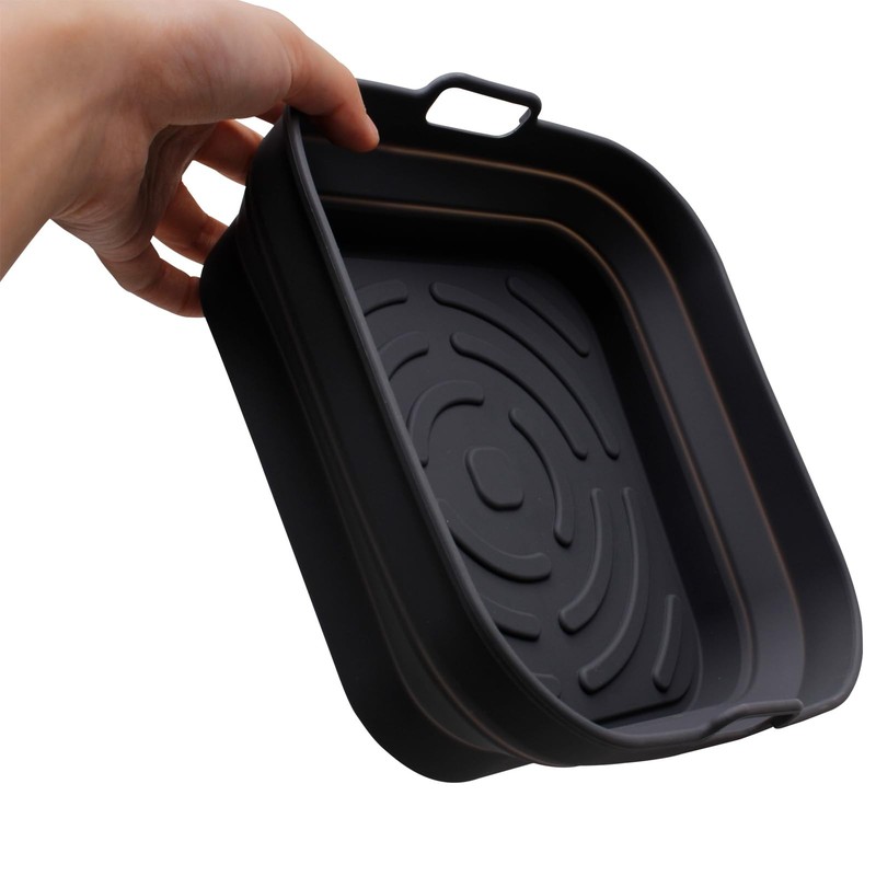 Silicone Square Fryer Liners, Airfryer Collapsible Basket, Reusable Oven Frye... gallery