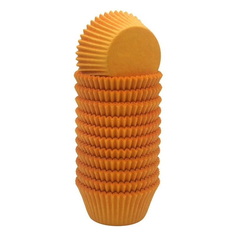 300 PCS Orange Cupcake Liners Standard Greaseproof Paper Baking Cups Wrapper