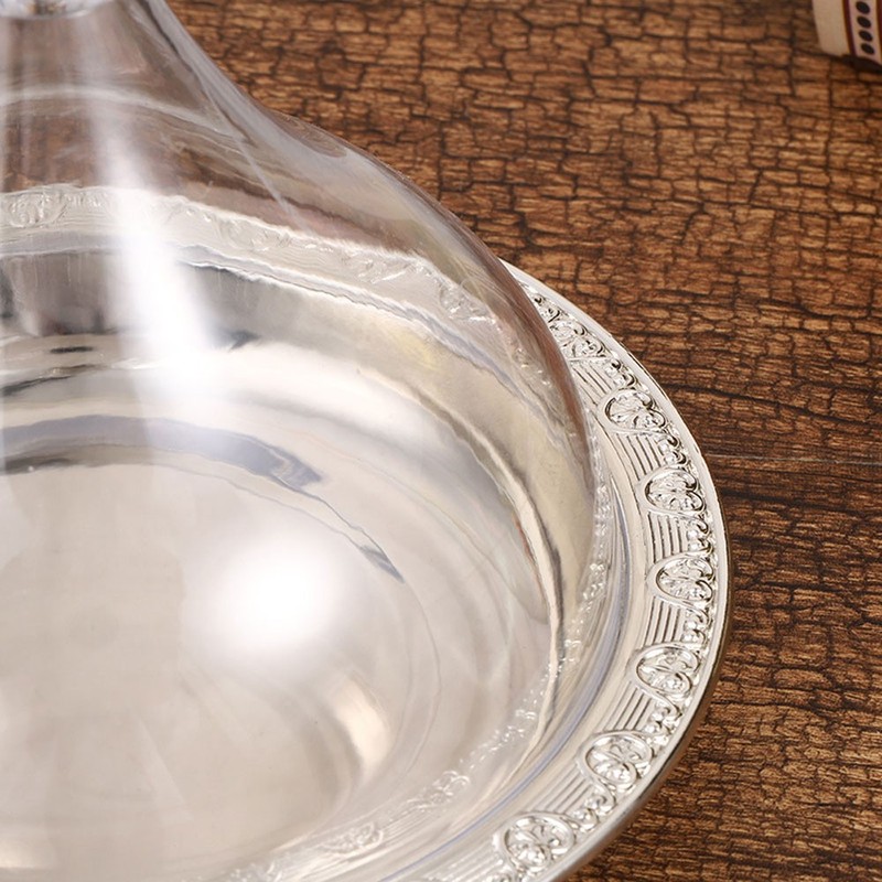Metal Ramadan Tray with Clear Dome Lid Mini Cake Candy Tray JQ gallery