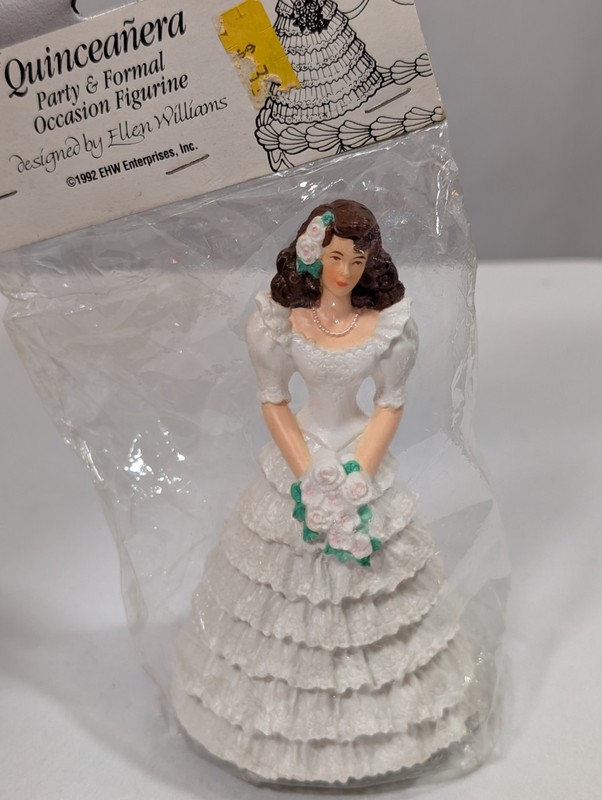 VTG 1992 Wilton Quinceañera Cake Topper White Dress Birthday Figurine