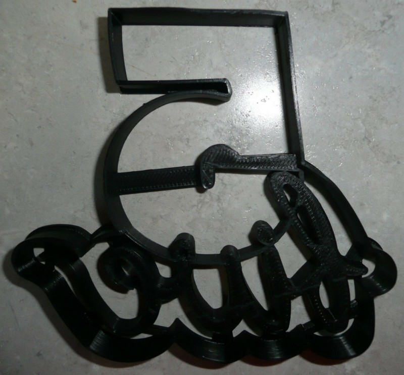 NUMBER FIVE 5 WITH WORD LETTERED BIRTHDAY ANNIVERSARY COOKIE CUTTER USA PR2406 gallery