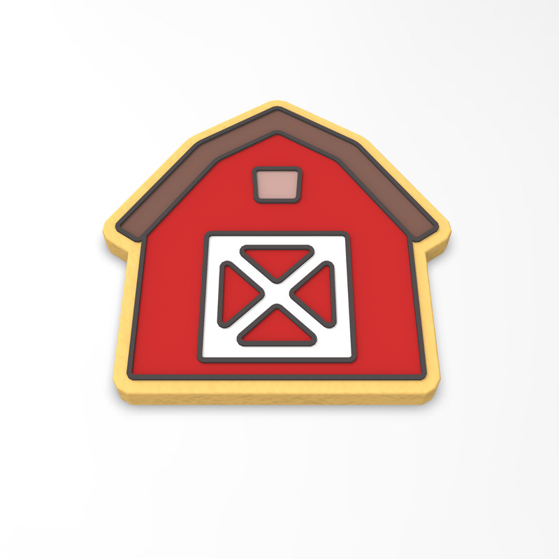 Barn Cookie Cutter & Stamp | Barnyard Animal Cow Pig Horse Chicken gallery