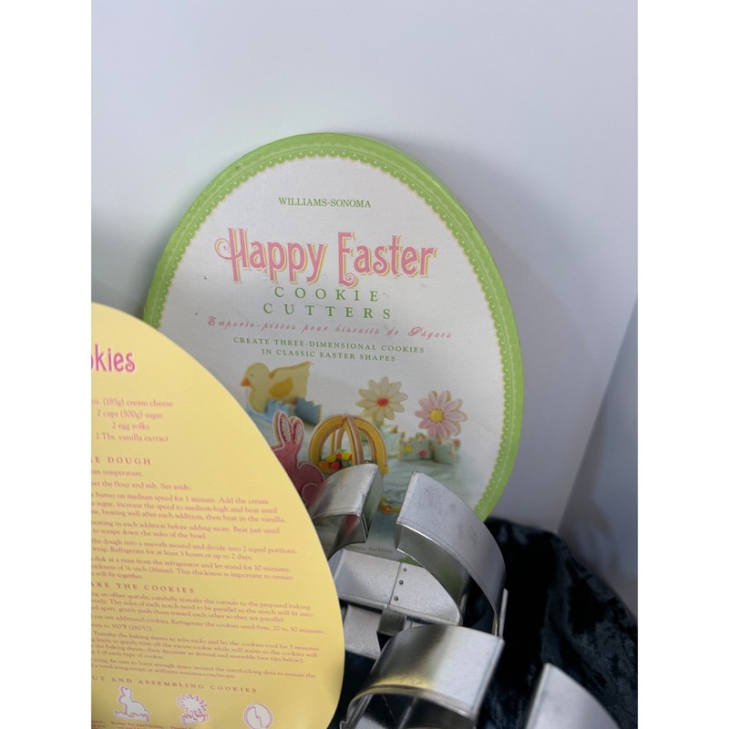 Williams Sonoma Happy Easter Cookie Cutters Set 3D Bunny Egg Basket Duck Flowers gallery