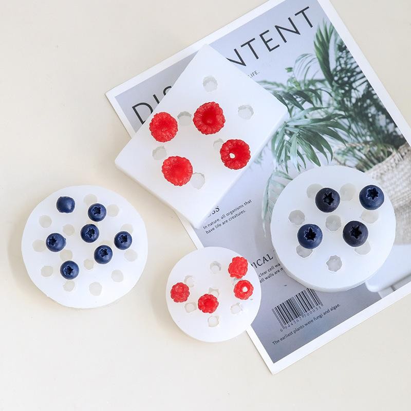 3d Blueberry Raspberry Candle Mold Fruit Fondant Silicone Diy Baking Tool gallery