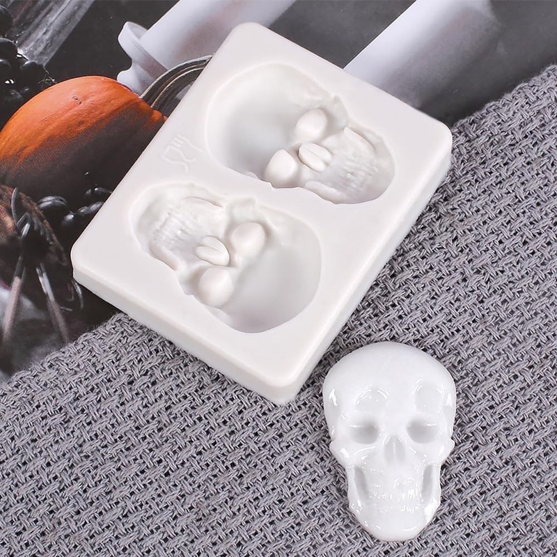 Versatile Skull Chocolate and Cake Mold - Durable Silicone Tool for DIY Fun gallery