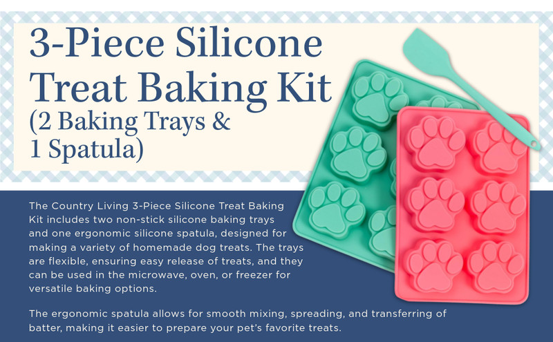 3-Piece Silicone Baking Kit – Includes 2 Baking Trays (6-Cavity Paw Print Mold) gallery