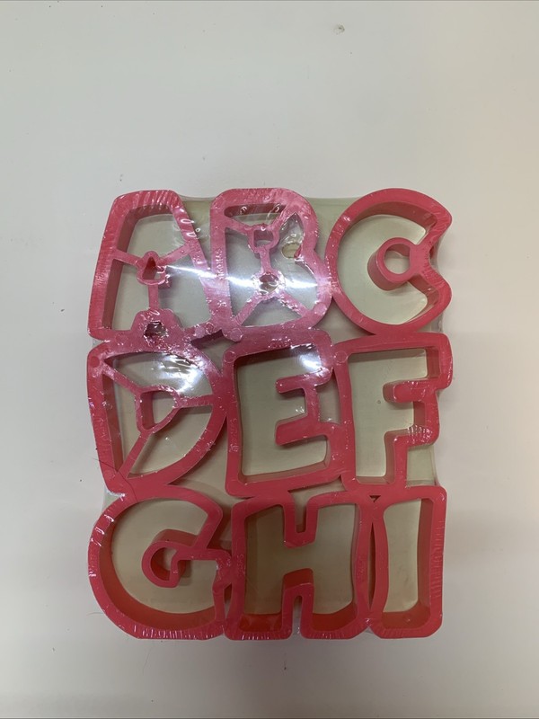 Jell-O Jigglers Molds/Cookie Cutters Red Plastic Alphabet 26 Letters Vtg NIP