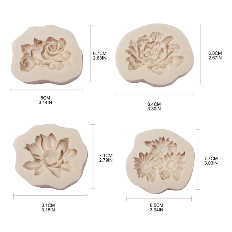 Peony Rose Silicone Mold Fondant Cake Pastry Baking Tools gallery