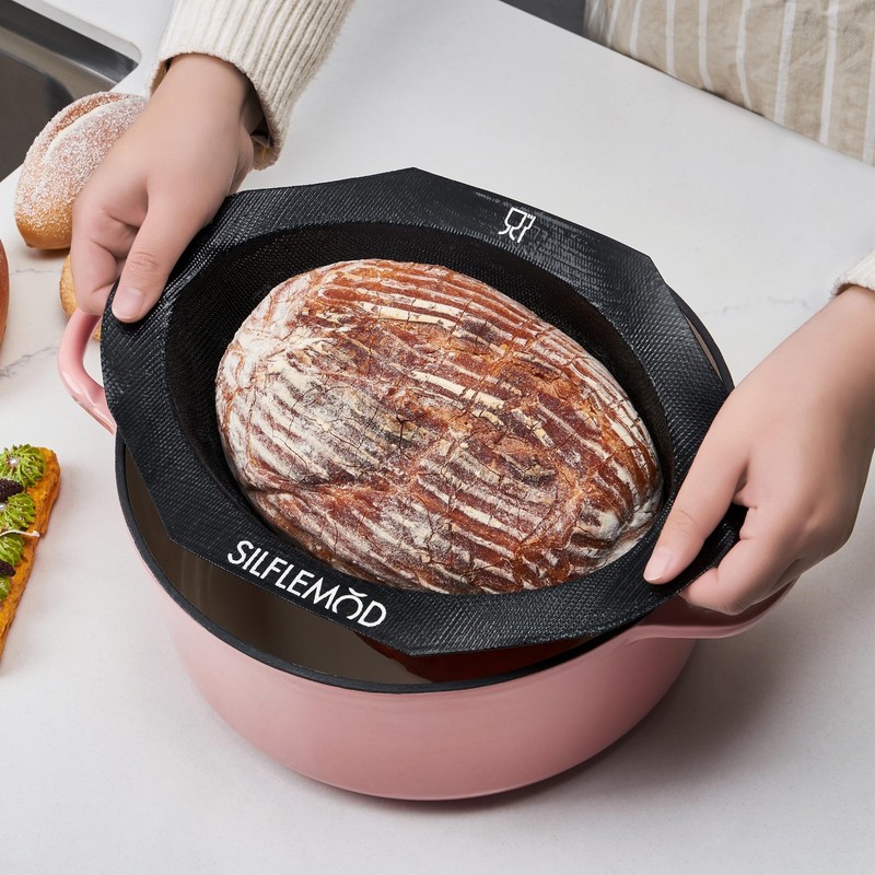 SILFLEMOD Silicone Peforated Sourdough Bread 8.6 x 5 x 3.15 inches, Black gallery