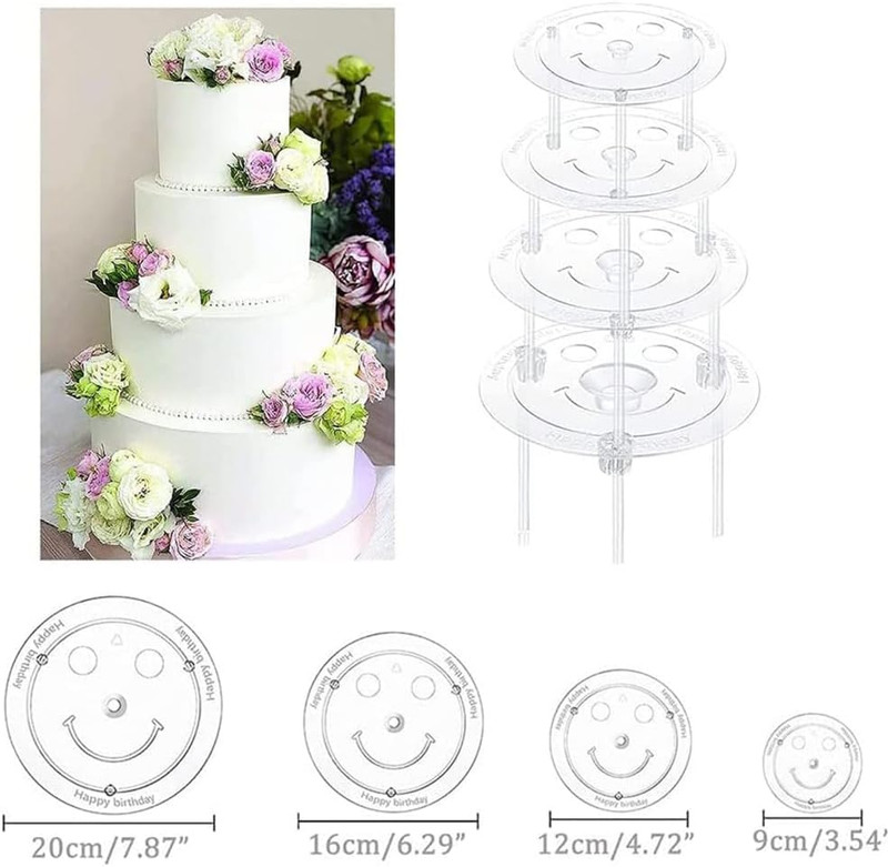 28-Piece Smiley Cake Dowel Rods Set with Separator Plates for Various Cakes gallery