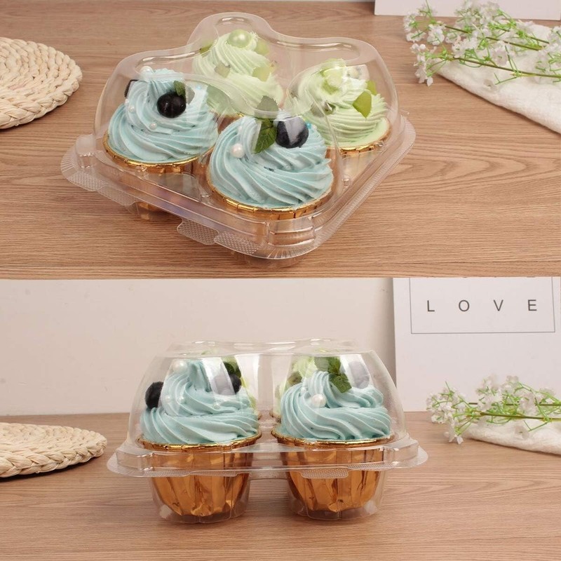 60 Count 4-Compartment Plastic Cupcake Containers - Disposable Cupcake Trays ... gallery
