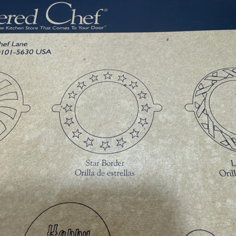 Pampered Chef Cake Stencil Set #1535 New Birthday Heart Balloon Celebration gallery