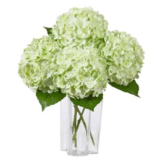 3Pcs Large Hydrangea Artificial Flowers,20 inch Latex Real 3pcs Light Green gallery