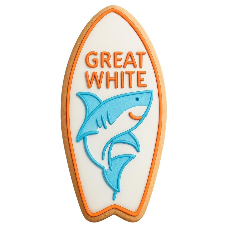 Great White Bite Surfboard Cookie Cutter & Stamp, Fondant & Clay - 2.1x4" gallery