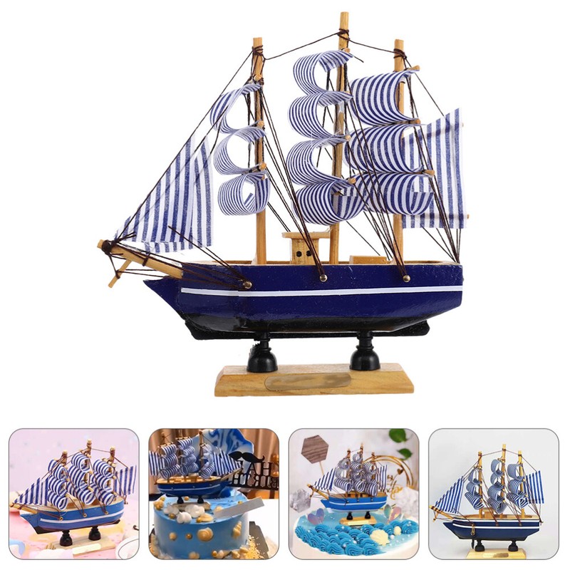 Graduation 2025 Cake Topper Model Sailing Ship Model Decor Sailboat Ornaments gallery