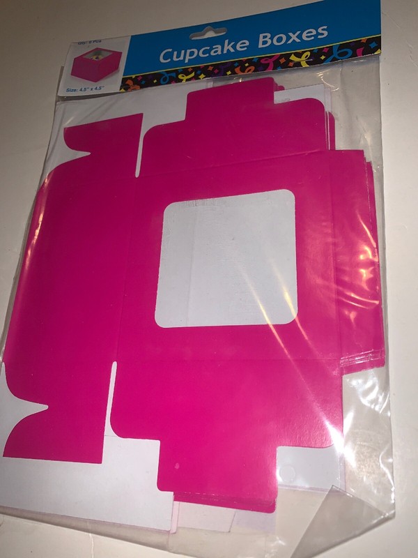 Pack Of Six Pink Cupcake Boxes