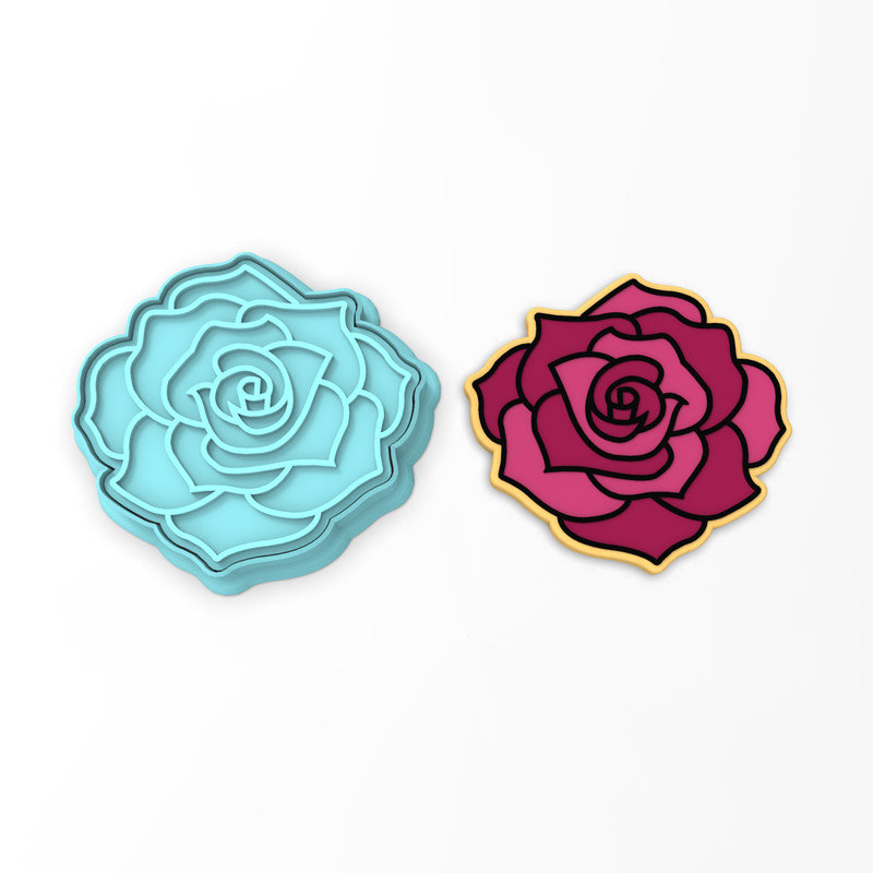 Rose Cookie Cutter & Stamp #2 | Valentine’s Day Love Wedding Bridal Shower Roses