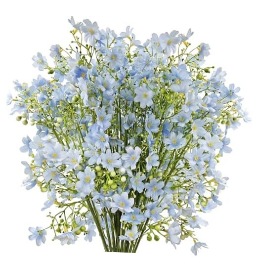 10 PCS Silk Flowers with Long Stems Artificial Flower for Tall Vase Light Blue gallery