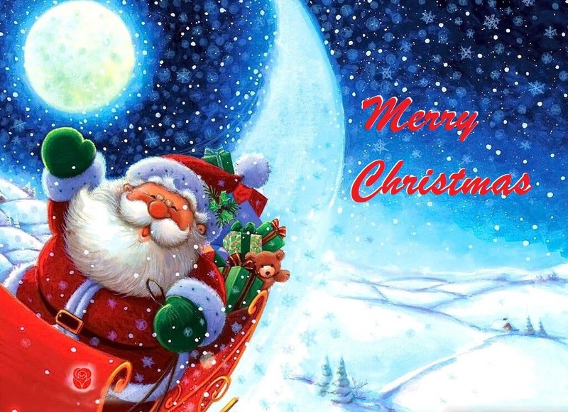 Merry Christmas Santa Claus Edible Cake Topper Decoration