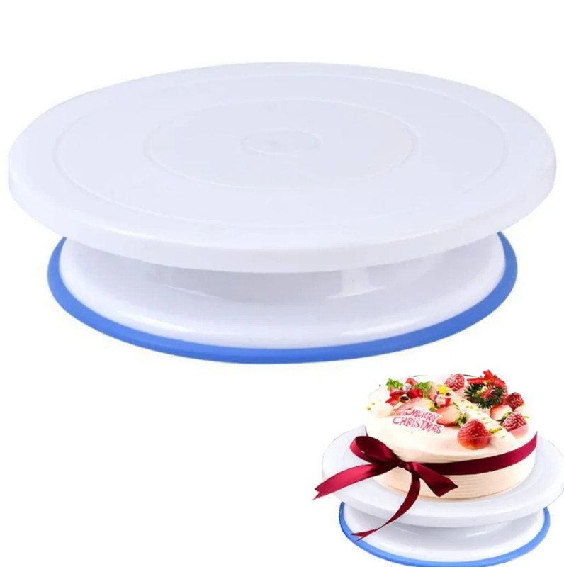 11” Revolving Plastic Cake Turntable Stand with Non-Slip Base for Decorating gallery