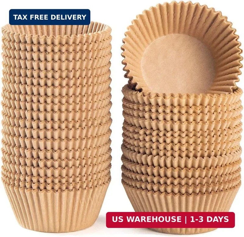 Caperci Standard Natural Cupcake Liners 500 Count, No Smell, Grease-Proof Paper