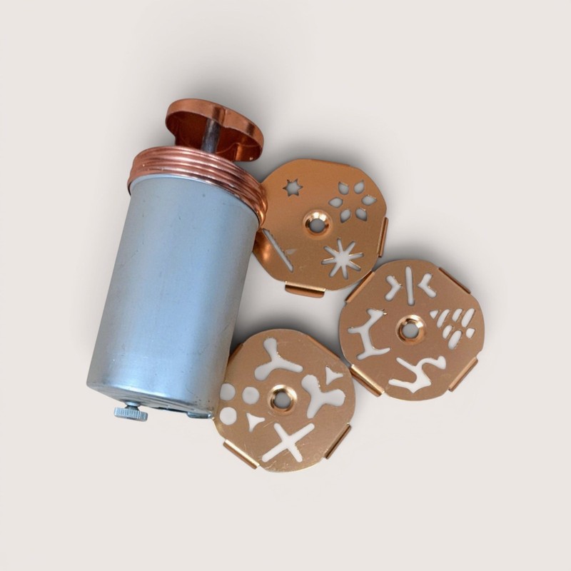 Vintage Mirro Dial-A-Cookie Press with Three Copper Tone Discs