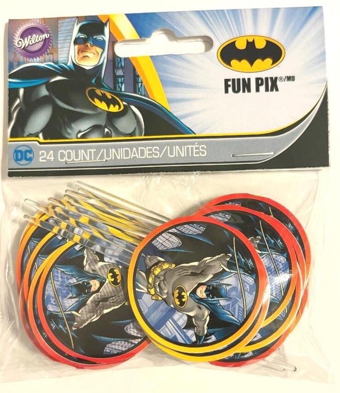 BATMAN Fun Pix Cupcake Toppers Wilton #5140 birthday 3 packs of 24 discontinued gallery