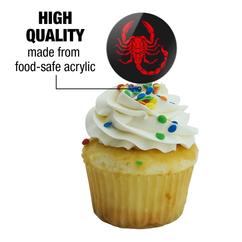 Red Tribal Scorpion Cupcake Picks Toppers Decoration Set of 6 gallery
