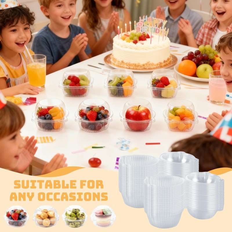 200 Pack Jumbo Muffin Containers, Individual Cupcake Holder with Lids, Thick ... gallery