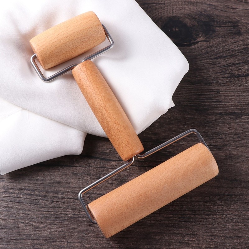 T Shape Wooden Rolling Pin Baking Dough Roller for Pasta Cookies Pizza 19x7.5 cm gallery