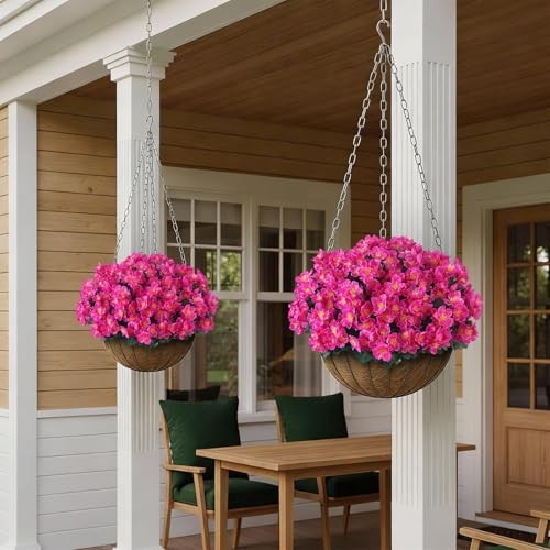 Bundles Artificial Camellia for Front Door Outside - Faux UV 8 Rose Red gallery