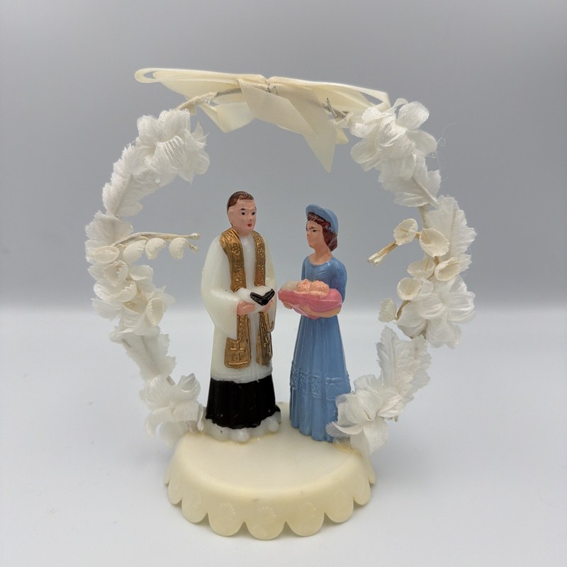 Vintage Cake Topper Baptism Christening Baby Girl #483 Hong Kong
